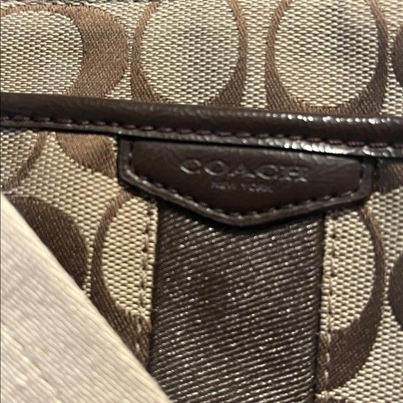 Coach Signature Brown and Tan Crossbody Bag - Picture 14 of 15